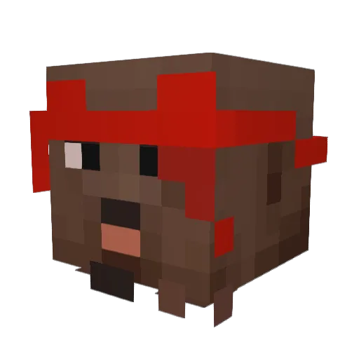 Tiggapop Minecraft avatar head, 3D render