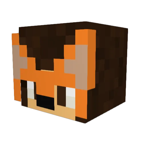 TigraTube Minecraft avatar head, 3D render