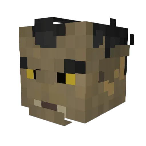 Tigsly Minecraft avatar head, 3D render