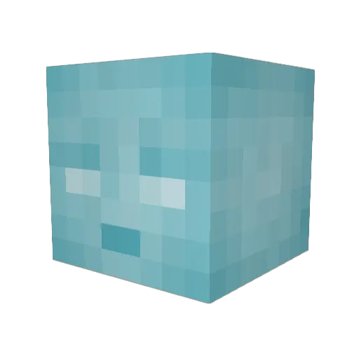 Tigu Minecraft avatar head, 3D render