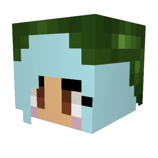 TiiCup Minecraft avatar head, 3D render