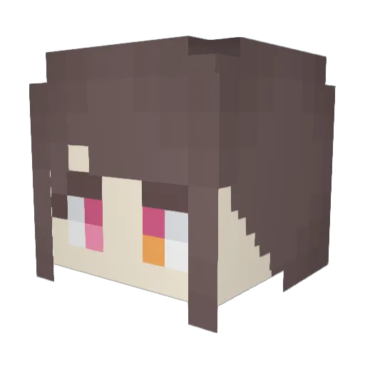 Tiinene Minecraft avatar head, 3D render
