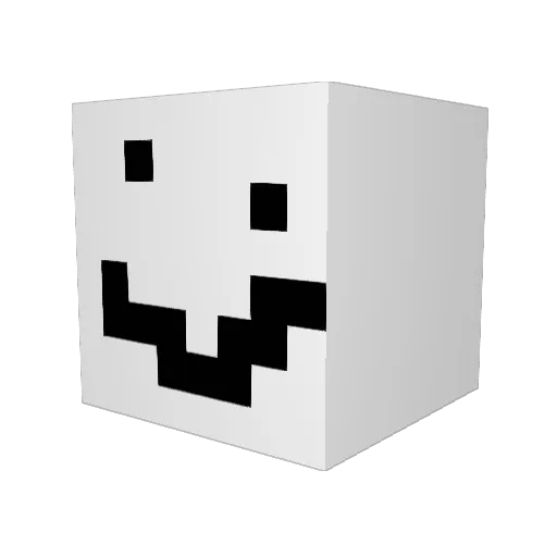 Tiipped Minecraft avatar head, 3D render