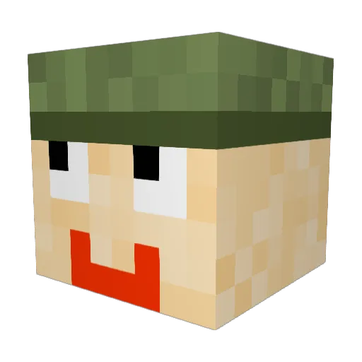 Tikemoppi Minecraft avatar head, 3D render