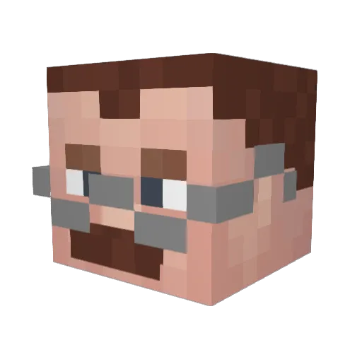 Tikinauta Minecraft avatar head, 3D render