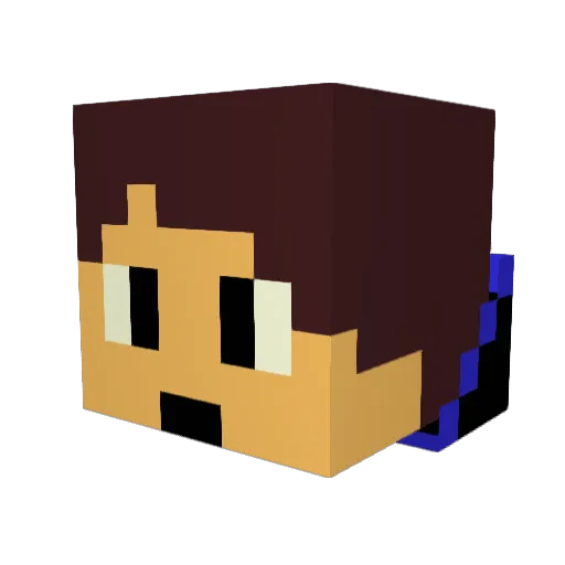 Tikiwi Minecraft avatar head, 3D render