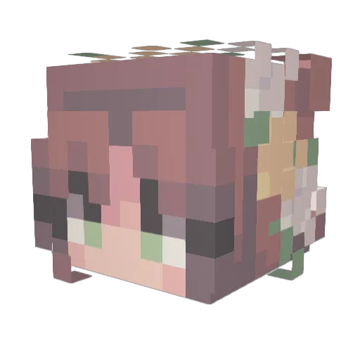 Tildutt Minecraft avatar head, 3D render