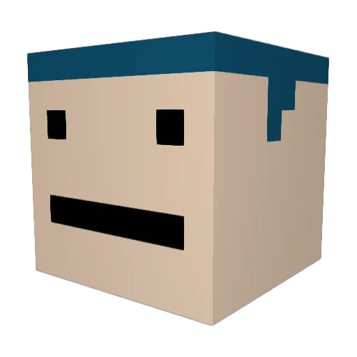 Tilted00 Minecraft avatar head, 3D render