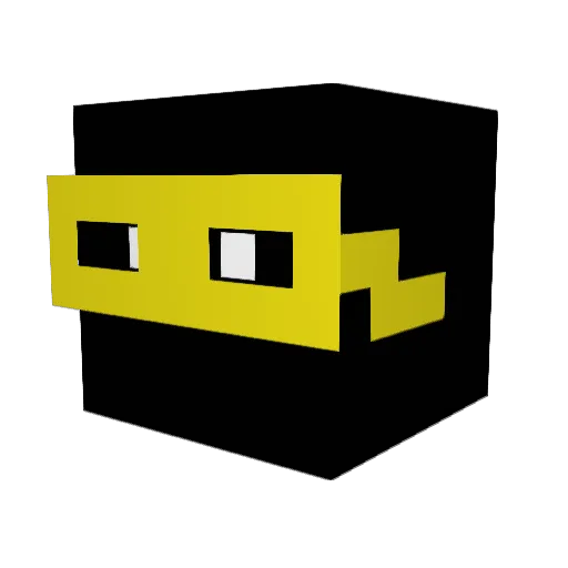 Tiltet Minecraft avatar head, 3D render