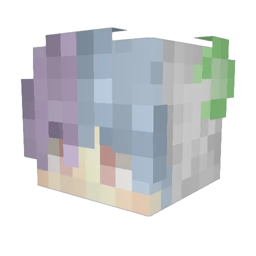 Tiltism Minecraft avatar head, 3D render