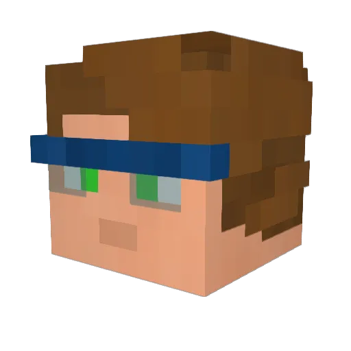Tim3Game Minecraft avatar head, 3D render