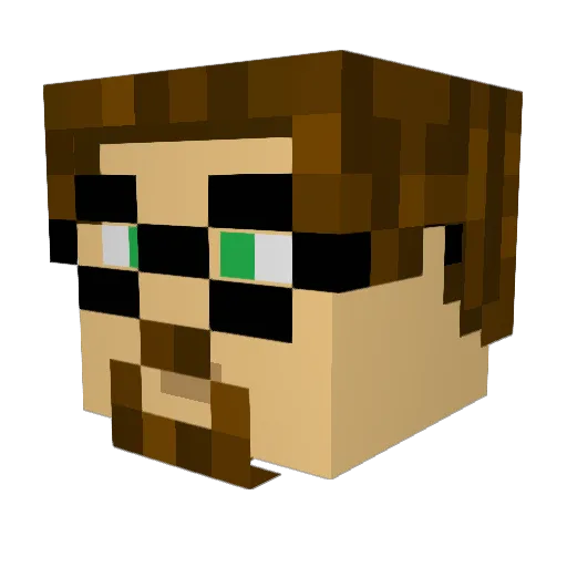 TimDotCase Minecraft avatar head, 3D render