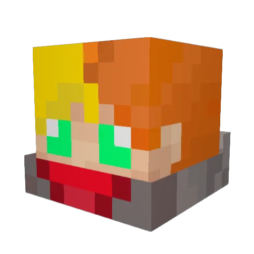 TimSeb Minecraft avatar head, 3D render
