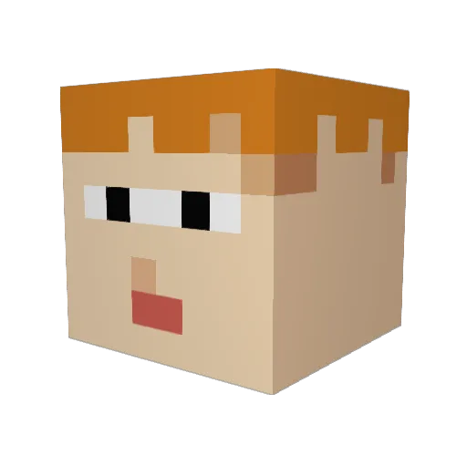 TimTay Minecraft avatar head, 3D render