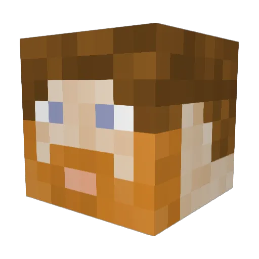 Timaru Minecraft avatar head, 3D render