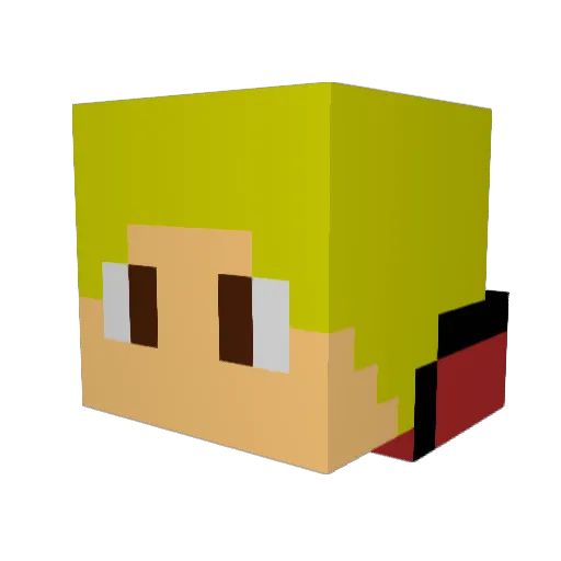 Timax77 Minecraft avatar head, 3D render