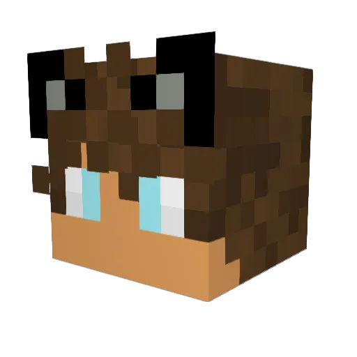 TimberWolfYT Minecraft avatar head, 3D render