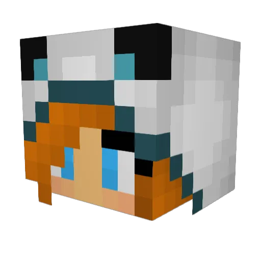 Timberwolfluv Minecraft avatar head, 3D render