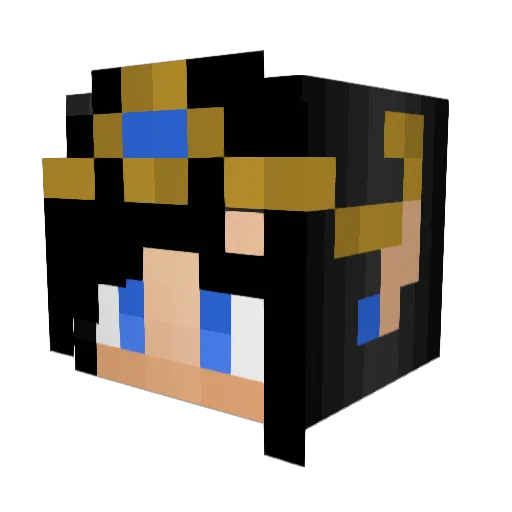 Time0Less Minecraft avatar head, 3D render