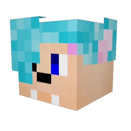 Time4_Sherbert Minecraft avatar head, 3D render