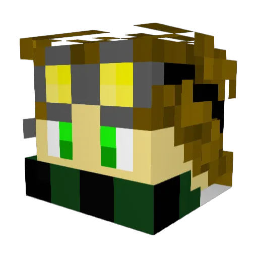 TimeMechanic Minecraft avatar head, 3D render