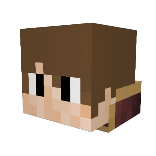 TimeX4 Minecraft avatar head, 3D render