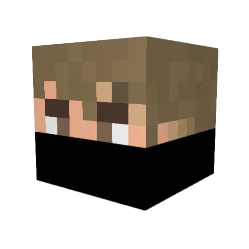 Timeoui Minecraft avatar head, 3D render