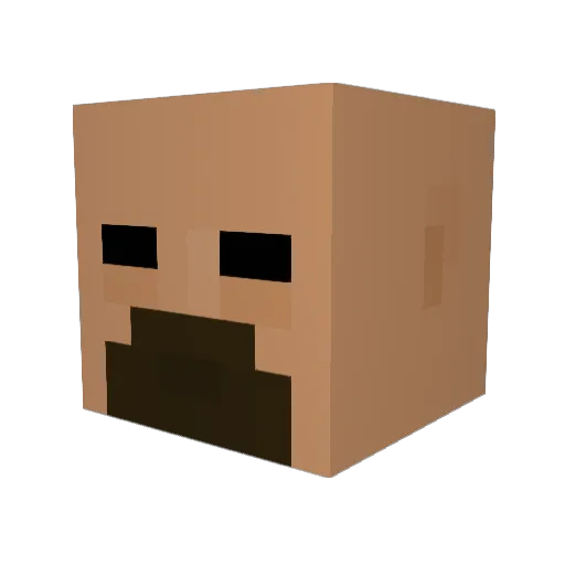 TimmyTbow Minecraft avatar head, 3D render