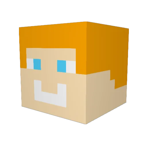 TimtelpHD Minecraft avatar head, 3D render