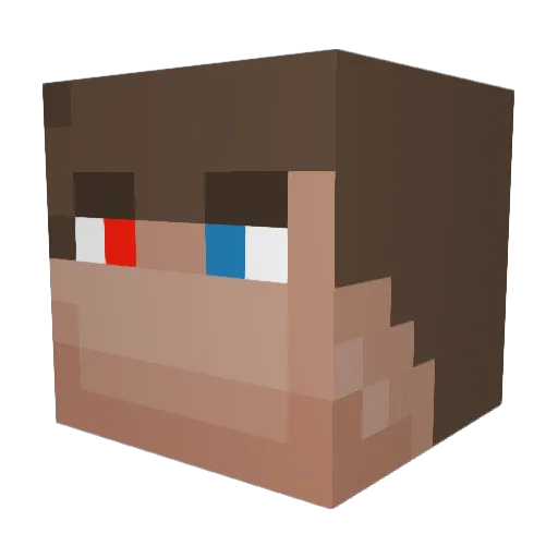 Timulator Minecraft avatar head, 3D render
