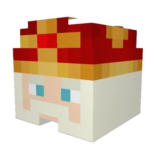 TimzzYT Minecraft avatar head, 3D render