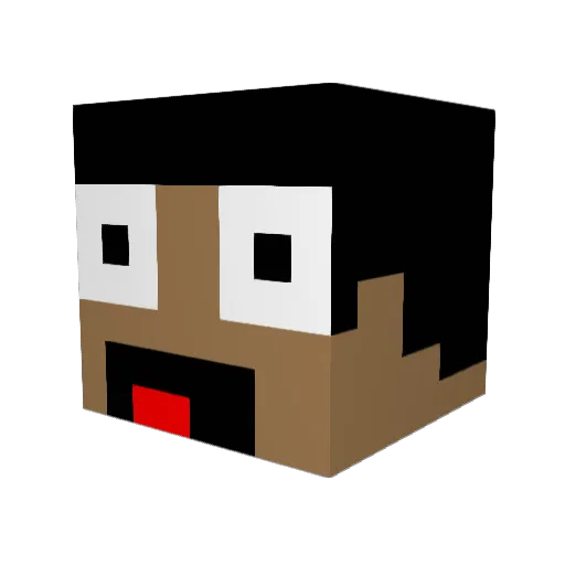 TinTouf Minecraft avatar head, 3D render