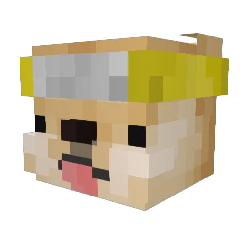 TinaLOL Minecraft avatar head, 3D render