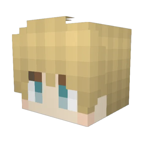 Tinaka Minecraft avatar head, 3D render