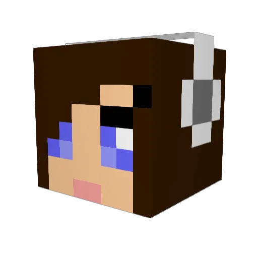 Tinalia Minecraft avatar head, 3D render