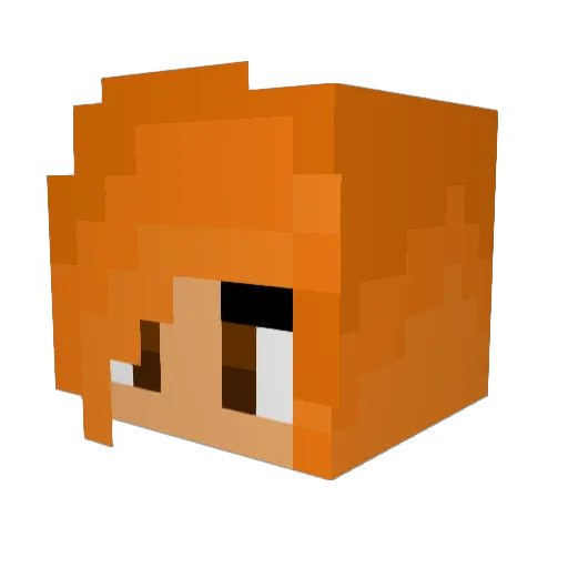 Tinamela Minecraft avatar head, 3D render