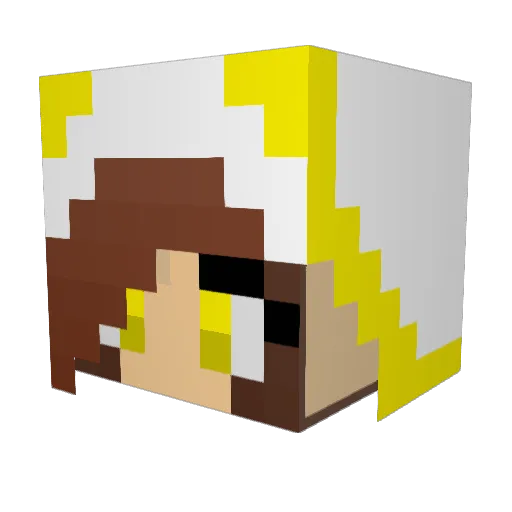 Tinascraft Minecraft avatar head, 3D render