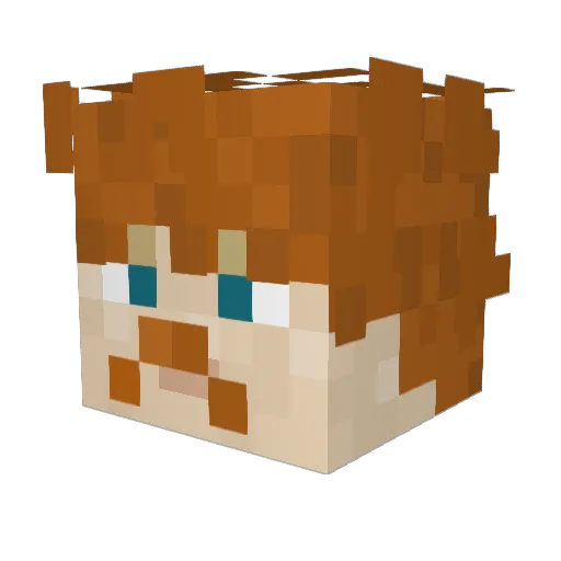 TinasheLuvr Minecraft avatar head, 3D render