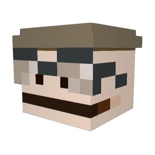 TinchoLC Minecraft avatar head, 3D render