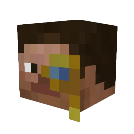 TinchoVS Minecraft avatar head, 3D render