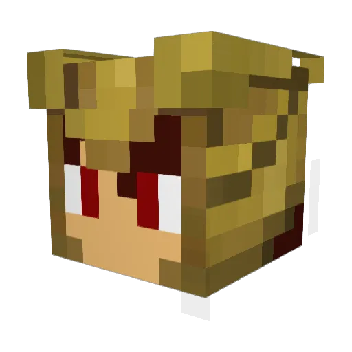 TinchooZiTo Minecraft avatar head, 3D render