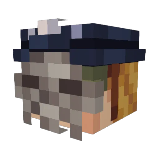 Tineyy Minecraft avatar head, 3D render