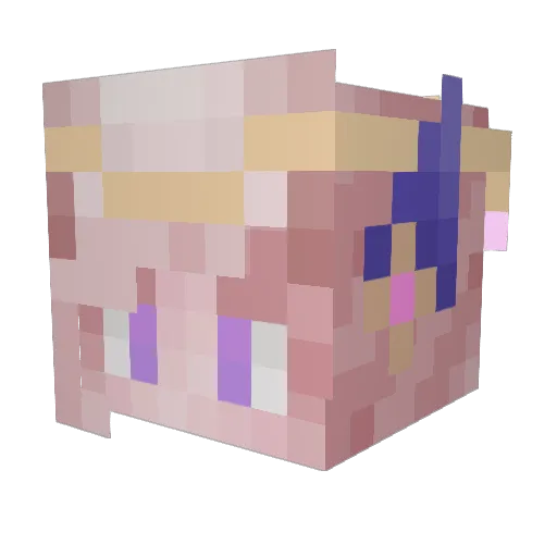 TingB Minecraft avatar head, 3D render