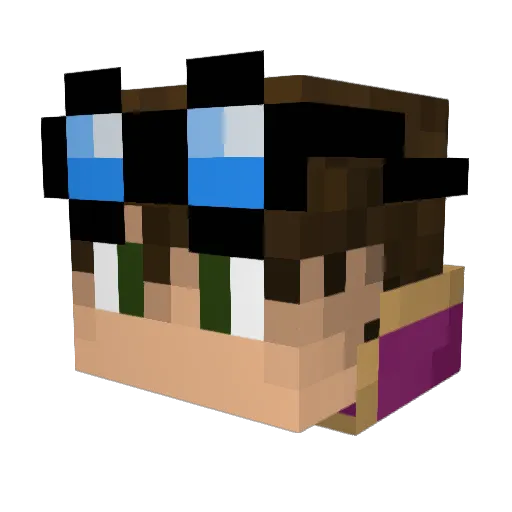 Tingolz Minecraft avatar head, 3D render