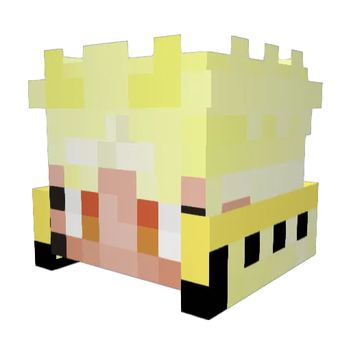 Tinicas Minecraft avatar head, 3D render