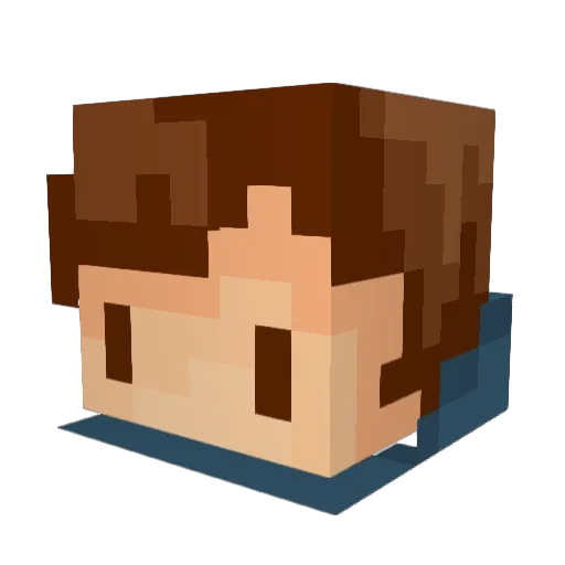 Tiniclon Minecraft avatar head, 3D render