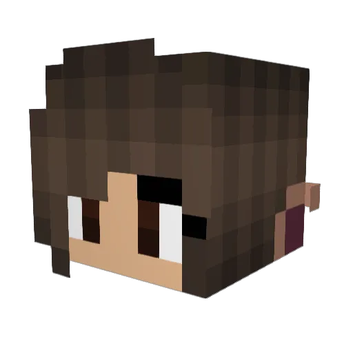 Tinkergirl Minecraft avatar head, 3D render