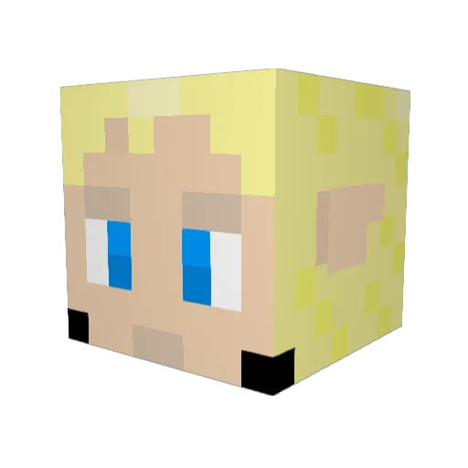 Tinkerino Minecraft avatar head, 3D render