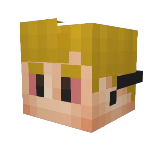 TinkleWhiskerrs Minecraft avatar head, 3D render