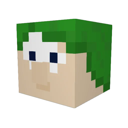 TinkyTonkCena Minecraft avatar head, 3D render